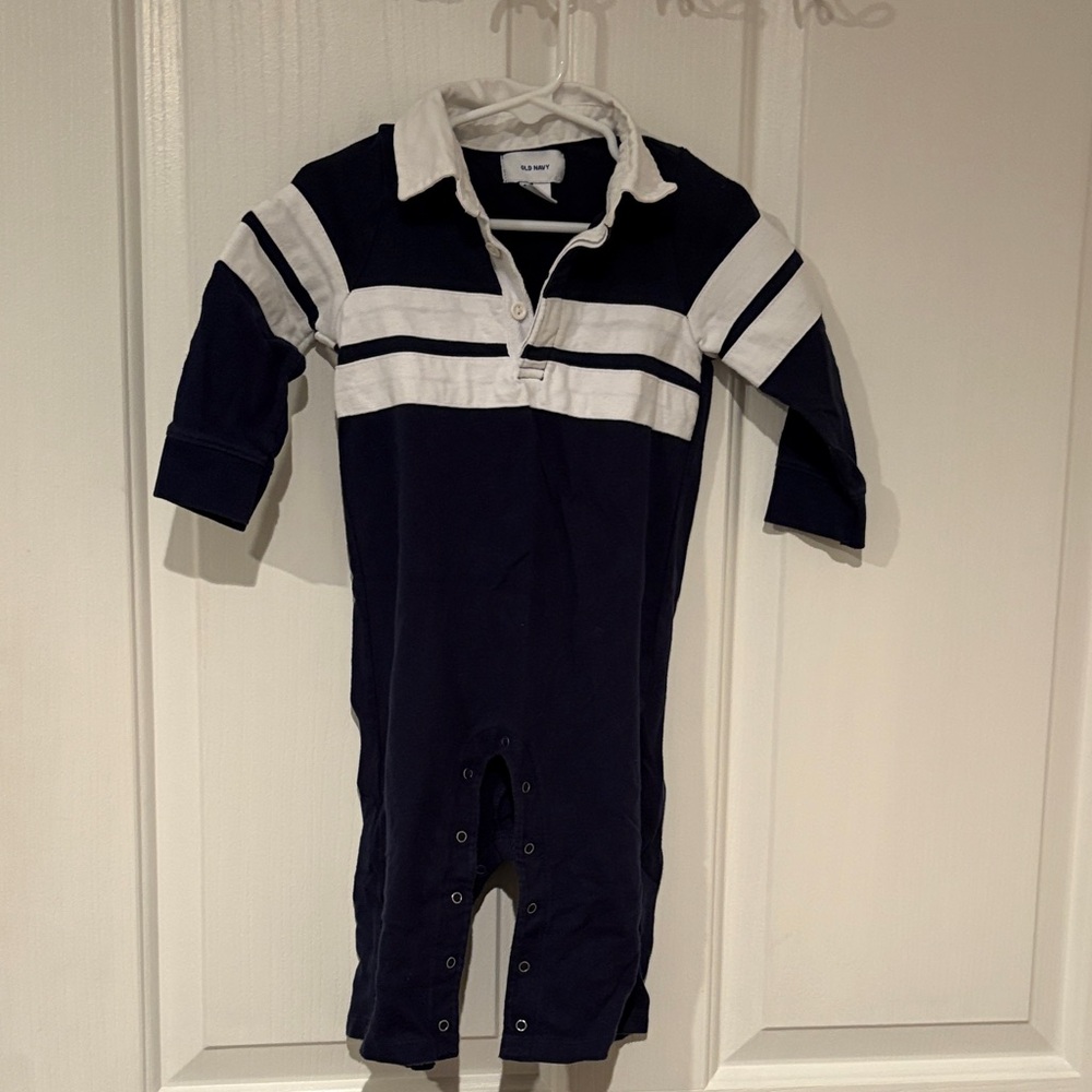 Old Navy Dark Blue and White Kids Bodysuit